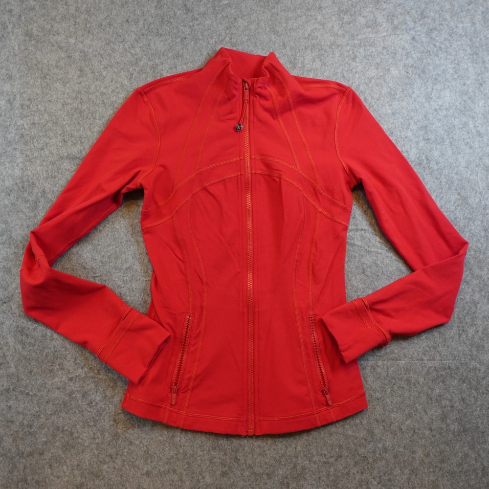 Lululemon Jacket Women 4 Dark Red Define Jacket Full Zip Luon Mock Neck
